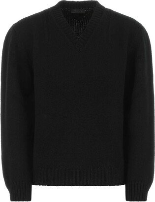 V-Neck Ribbed Knit Sweater-AB