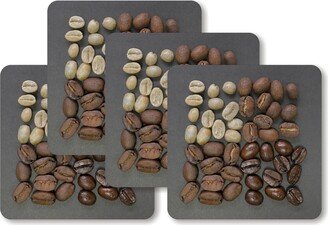 Coffee Beans Square Coasters - Set Of 4