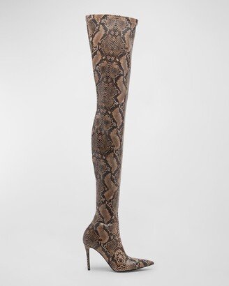 Stella Iconic Recycled Snake-Print Over-The-Knee Boots