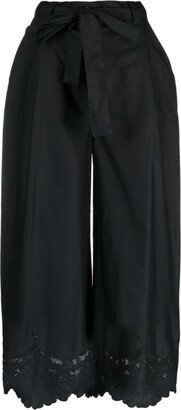 Tied-Waist Cropped Trousers