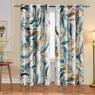 Printed 2 Piece Panels Blackout Curtains Colorful Window Drapes