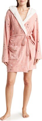 HONEYDEW Hibernate Faux Shearling Lined Hooded Plaid Robe