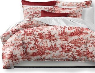 6ix Tailors Malaika Red Coverlet and Pillow Sham