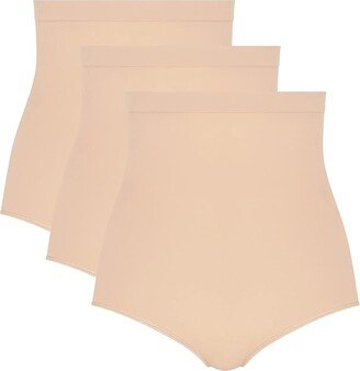 Higher Power Panties - Targeted Shapewear Durable, Breathable Tummy Control (Soft Nude (3 Pack)) Women's Underwear