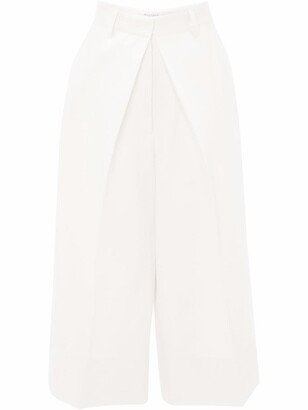 Wide-Leg Cropped Trousers-AJ