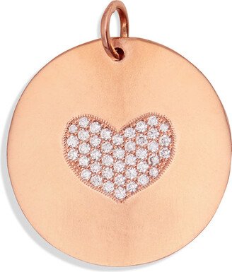 JULEZ BRYANT Lacy XL Diamond Heart Rose Gold Medallion Charm