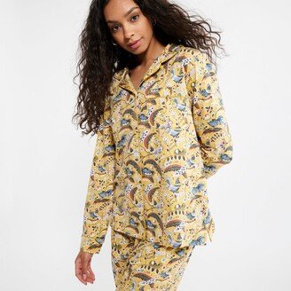 Long-Sleeved Button Pajama Top