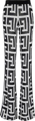 Monogram High Waist Straight Trousers