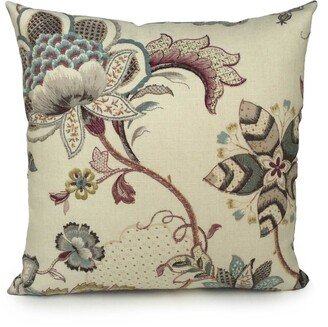 Beige Floral Pattern Richloom Designer Pillow, Linen Pillow Cover, Decorative Covers, Trendy Farmhouse