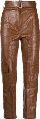 Faux-Leather Straight Trousers-AA