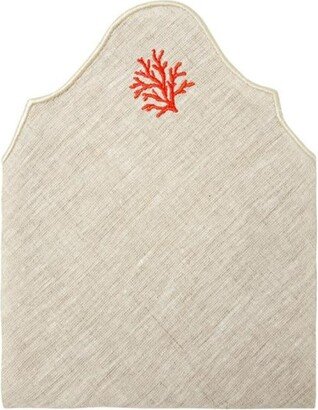 Km Home Collection Coral Embroidery Linen Napkins Set Of 2