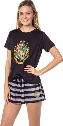 Harry Potter Womens' Wizarding World Hogwarts Crest Sleep Pajama Set Shorts (M) Multicolored