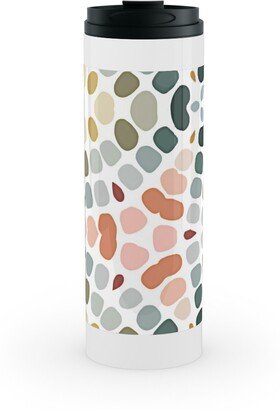 Travel Mugs: Abstract Mosaic - Multi Stainless Mug, White, 16Oz, Multicolor