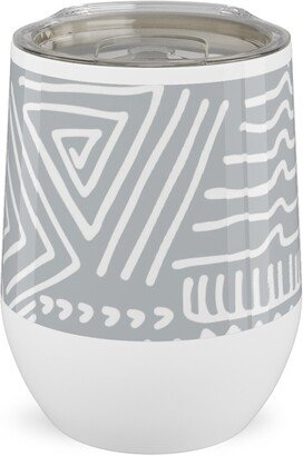 Travel Mugs: Spirited - Gray Stainless Steel Travel Tumbler, 12Oz, Gray