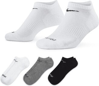 Unisex Everyday Plus Cushion Training No-Show Socks (3 Pairs) in Multicolor