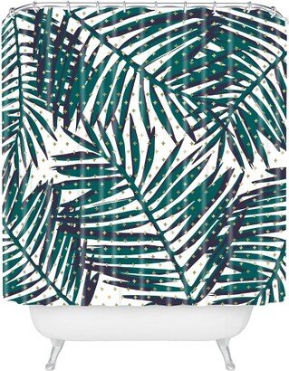 Zoe Wodarz The Palm Hotel Shower Curtain Green