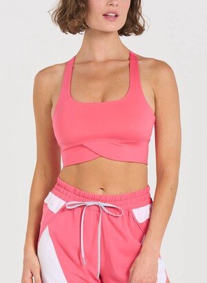 THRIVE SOCIETE Tulip Racerback Bra In Coral Reef