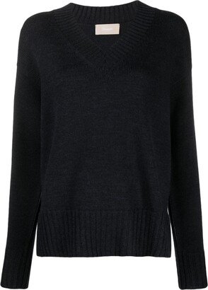 V-neck wool jumper-AC