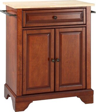 LaFayette Natural Wood Top Portable Kitchen Island - Classic Cherry