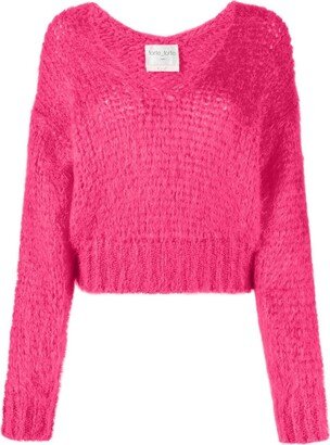 V-neck knitted jumper-BS