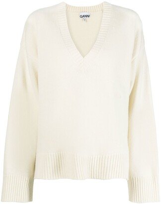 V-neck knitted jumper-BM