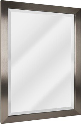 Head West Modern Brush Nickel Wall Mirror - Brushed Nickel - Brushed Nickel - 28 X 40