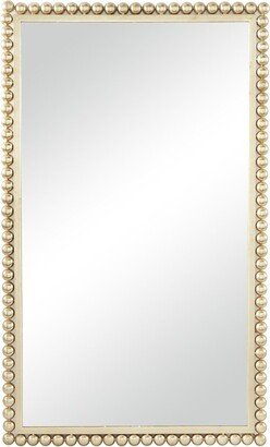 Gold Metal Wall Mirror With Beaded Detailing