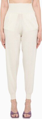 ART ESSAY Ivory-coloured cashmere joggers