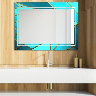 Designart 'Capital Gold Honeycomb 22' Glam Mirror - Modern Vanity Printed Mirror