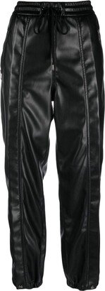 Faux-Leather Straight-Leg Trousers-AF