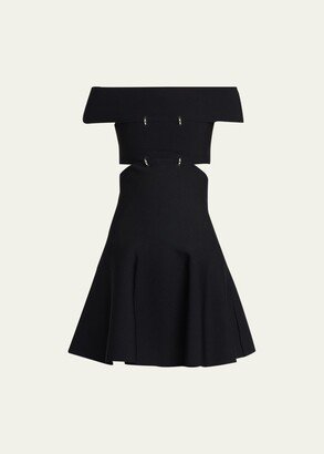 Off-Shoulder Slash Flared Mini Dress