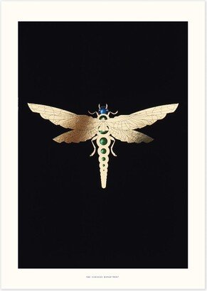 The Curious Department Zellandine's Dragonfly - A4 Gold Print