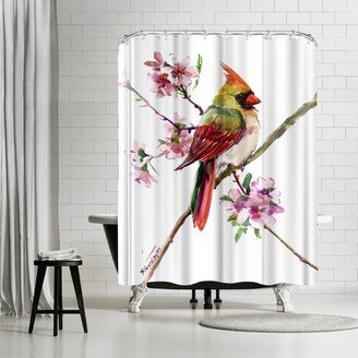 71 x 74 Shower Curtain, Caridnal Spring Tree by Suren Nersisyan