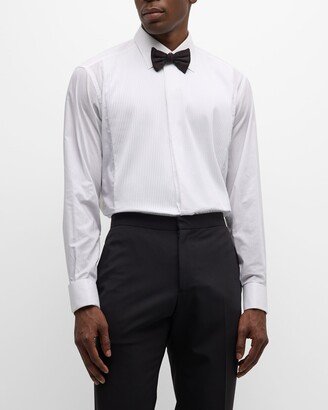 Pleated Poplin French-Cuff Dress Shirt