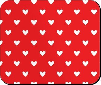 Mouse Pads: Love Hearts - Red Mouse Pad, Rectangle Ornament, Red