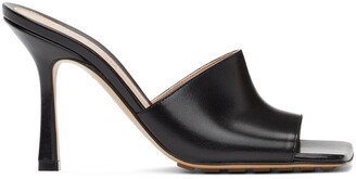 Black Stretch Heeled Mules