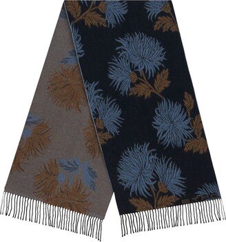 Floral-Print Jacquard Wool Scarf