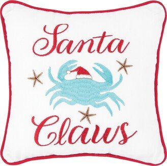 Santa Claws Embroidered Throw Pillow-AA