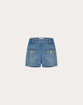 DEEP BLUE DENIM SHORTS