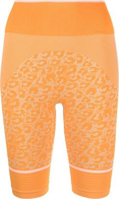 Leopard-Print Seamless Cycling Shorts