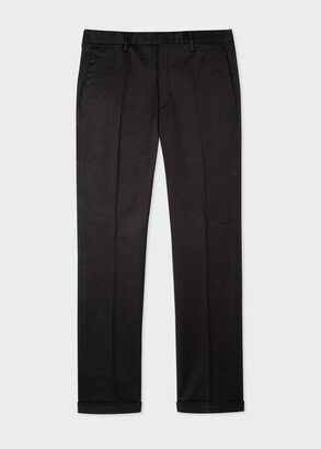 Slim-Fit Black Cotton-Stretch Chinos