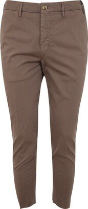 Low-Rise Straight-Leg Slim-Cut Trousers