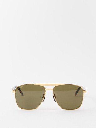 Aviator Metal Sunglasses-AB