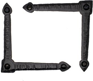 2 Pack 3.5 Forged Decorative L Corner Bracket Right Angle Brace For Barn Doors, Farmhouse Chests, Gates, & Door Borderland Rustic Hardware-AB