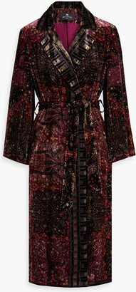 Printed velvet coat