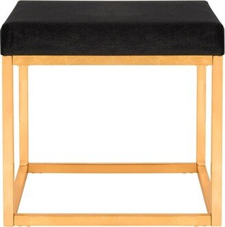 Rowan Contemporary Glam Square Ottoman - Black/Gold