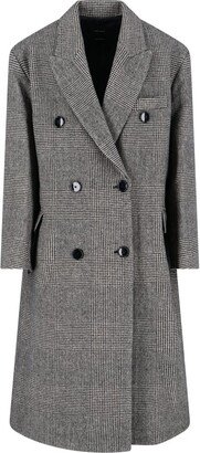 Houndstooth Double-Breasted Coat-AB