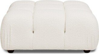 Marcel 36 Bubble Modular Modern Cocktail Ottoman, Ivory White Boucle