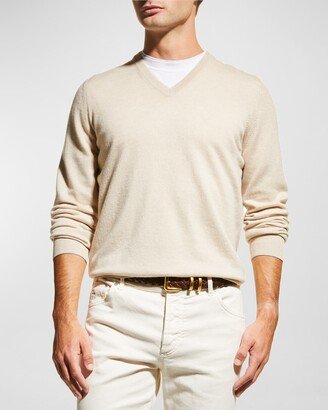 Men's Cashmere V-Neck Sweater-AC