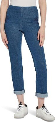 Rolled-Cuff Boyfriend Denim (Mid Wash) Women's Jeans